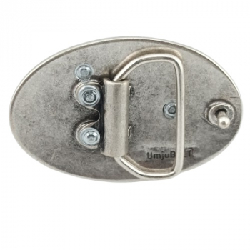 Preview: Design Belt Buckle Dachshund silver from Umjubelt - back