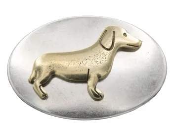 Design Gürtelschnalle Dachshund gold von Umjubelt