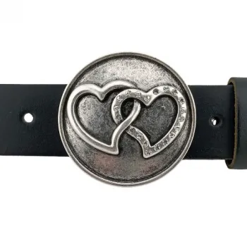 Design Belt Buckle Sparkling Heart | Umjubelt - with belt