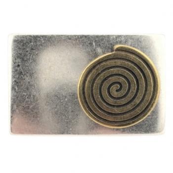 Preview: Design Belt Buckle Offshore from Umjubelt, fashion style, maritim, silver + gold, for belts up to 4 cm wide