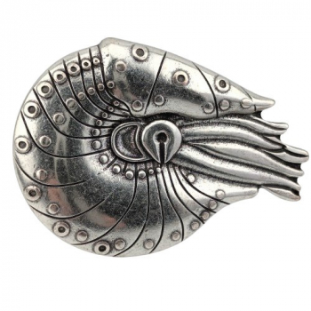 Preview: Design Gürtelschnalle Nautilus von Umjubelt, Maritim, Fashion Style, silber, für Gürtel bis 4 cm Breite