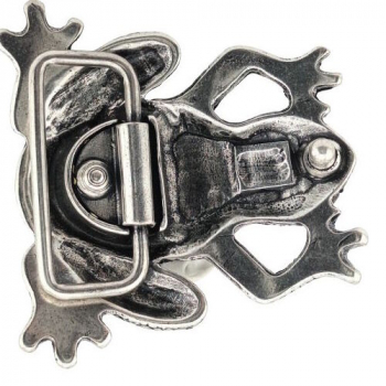 Preview: Design Belt Buckle Hippie Frog grey from Umjubelt - back