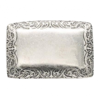 Design-Gürtelschnalle Ornament Silber von Umjubelt