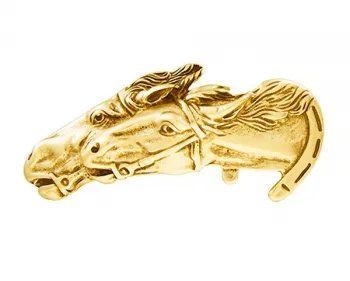 Design Gürtelschnalle Rennende Pferde gold von Umjubelt