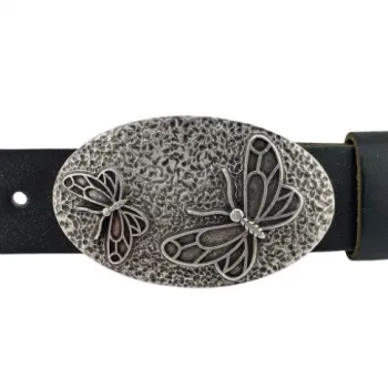 Design-Gürtelschnalle Schmetterlinge oval von Umjubelt - am Gürtel
