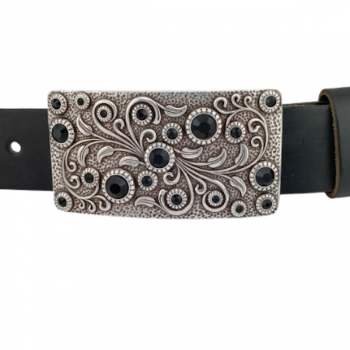 Preview: Design Belt Buckle Chica black from Umjubelt - with belt