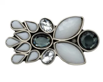 Design Belt Buckle Black-white Flower from Umjubelt