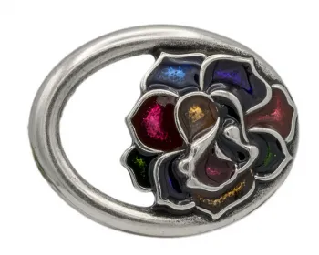 Design Belt Buckle Silver Flower from Umjubelt