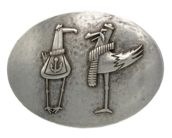 Preview: Design Gürtelschnalle Möwen Jungs von Umjubelt, Maritim, nickelfrei, Farbe: silber, für Gürtel bis 40 mm Breite