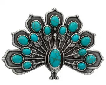Design Belt Buckle Peacock turquoise from Umjubelt