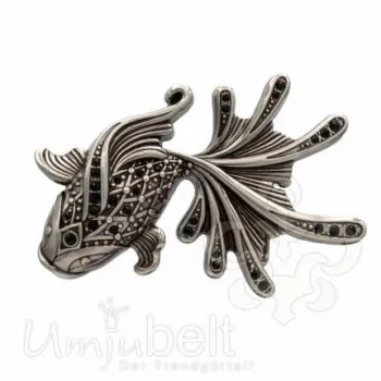 Design Gürtelschnalle Fisch schwarz Diamant von Umjubelt