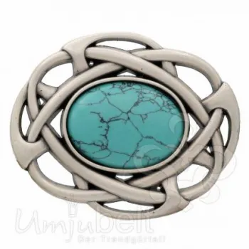 Design Gürtelschnalle Moorland silber türkis von Umjubelt