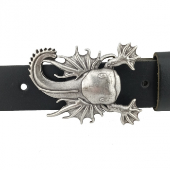 Preview: Design Gürtelschnalle Oxie silber von Umjubelt - am Gürtel