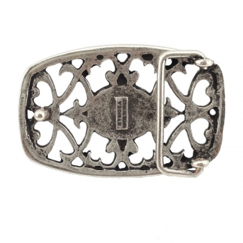 Preview: Design Gürtelschnalle Tradition silber türkis von Umjubelt - hinten