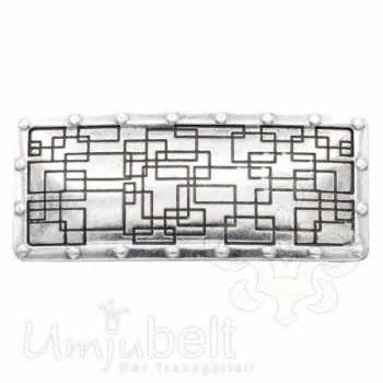 Design Gürtelschnalle Labyrinth silber von Umjubelt