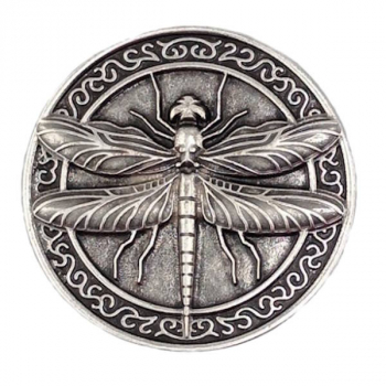 Preview: Design Gürtelschnalle Libelle silber von Umjubelt, nickelfrei, Top Fashion Style, altsilber, Dragonfly, Vintage, unisex, für Gürtel bis 4 cm Breite