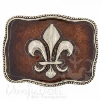 Design Belt Buckle Fleur-de-lis crest bronze from Umjubelt