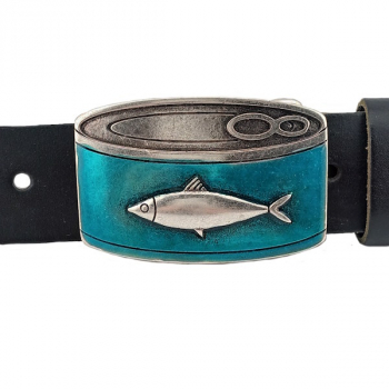 Preview: Design Gürtelschnalle Fischdose von Umjubelt