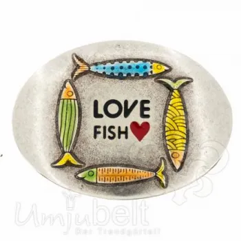 Design Gürtelschnalle Love Fish von Umjubelt