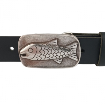 Preview: Design Gürtelschnalle Fish Plate von Umjubelt - am Gürtel