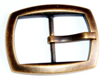 Pin Buckle Brass-Colored, double bar