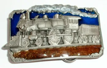 Gürtelschnalle Dampflokomotive + Schlepptender