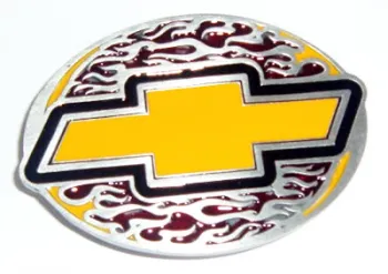 Gürtelschnalle Chevrolet-Logo + Flammen