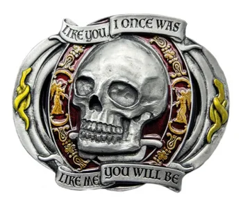 Gürtelschnalle Totenkopf Memento Mori