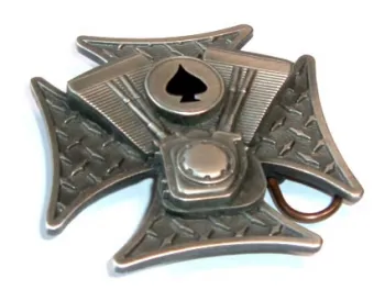 Belt Buckle Chopper Cross V-Twin | Iron Cross