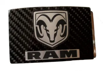 Belt Buckle Dodge Ram in an elegant Carbon-Look