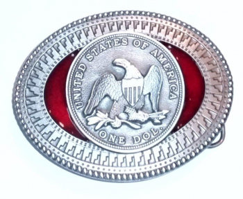 Belt Buckle Eagle on 1 Dollar Coin