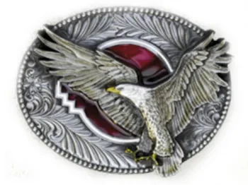 Gürtelschnalle Fliegender Adler + Ornamente