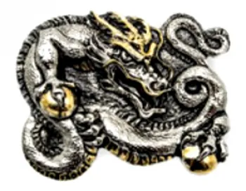 Belt Buckle Dragon with gold balls in the claws