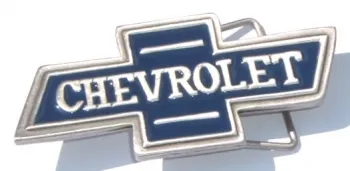Gürtelschnalle Chevrolet-Logo, blau + weiß
