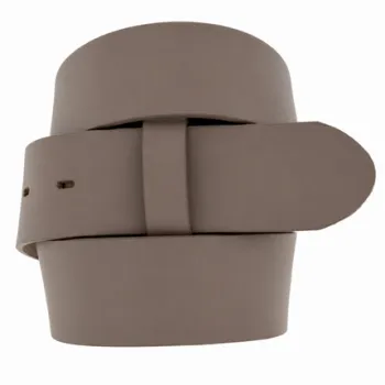 Capri Wechselgürtel von Umjubelt in Taupe aus weichem Leder mit matter Oberfläche, ohne Schnalle