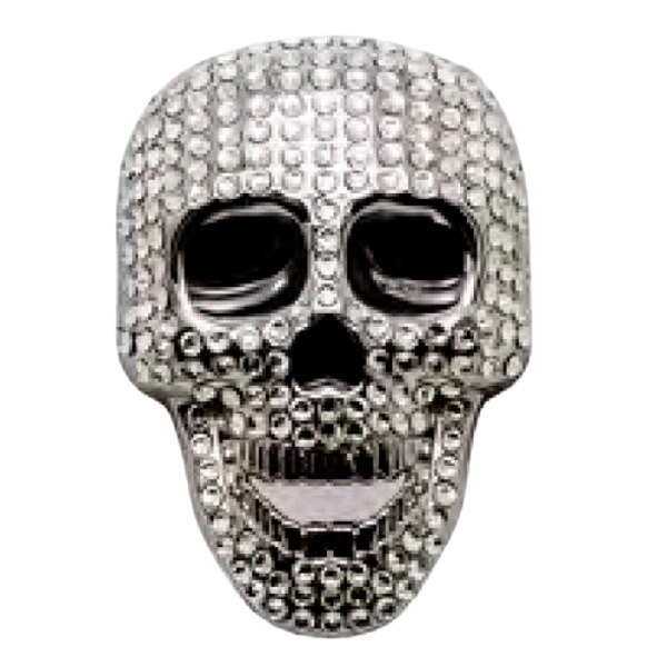 Gürtelschnalle Totenkopf mit Strass