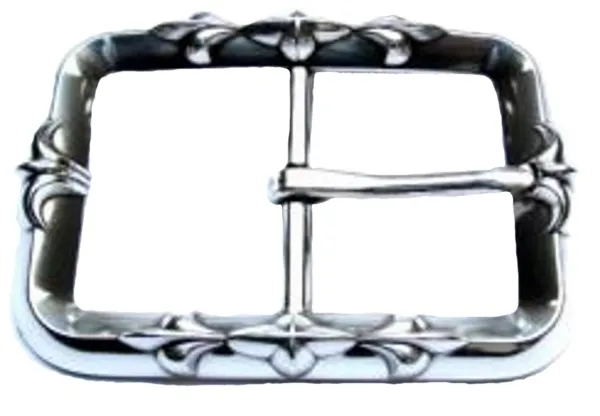 Thorn Buckle with floral decorations, cast pewter, silver