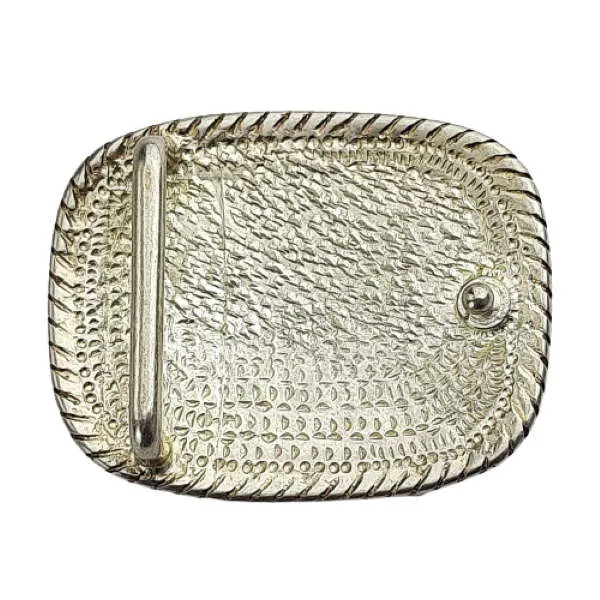 Design Gürtelschnalle Rodeo weißgold - hinten