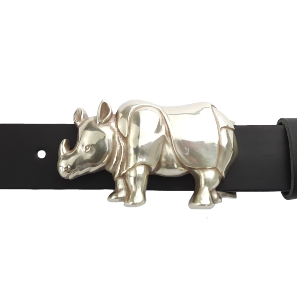 Gürtelschnalle Nashorn mit Gürtel