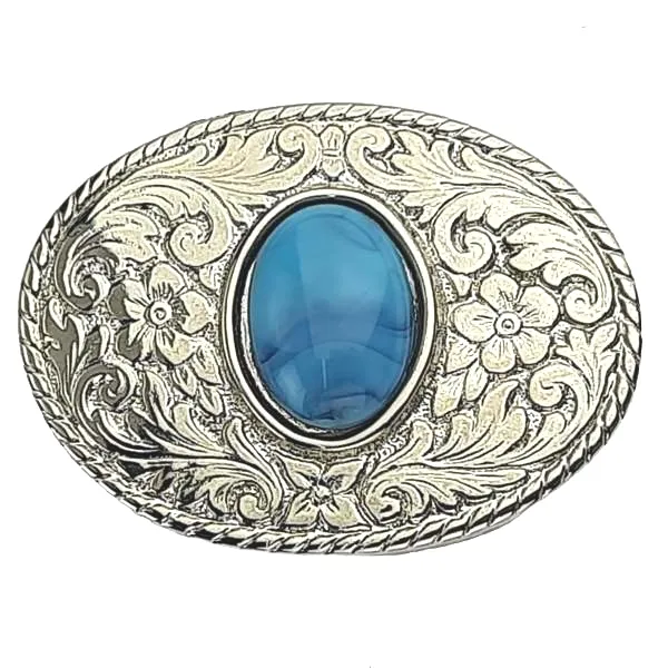 Gürtelschnalle Silber Türkis