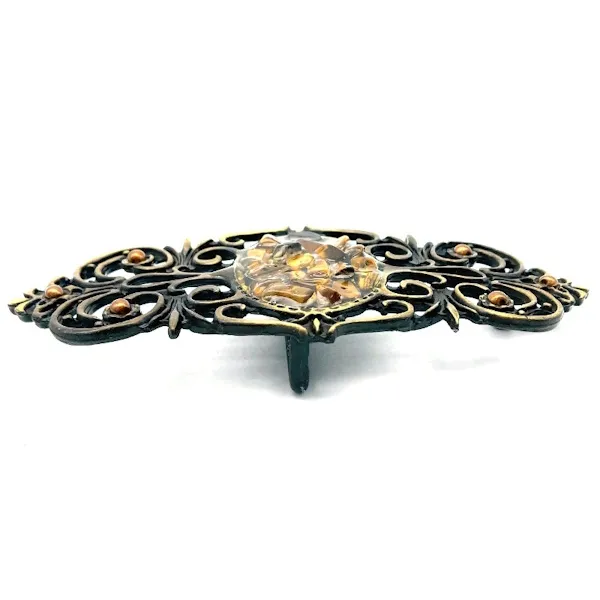 Design Gürtelschnalle Steine Ornament altmessing - Made in Italy - liegend Design Gürtelschnalle Steine Ornament altmessing - Made in Italy - liegend