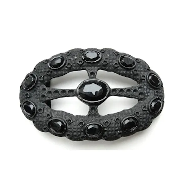 Design Gürtelschnalle Schwarz matt + Strass - Made in Italy - vorne Design Gürtelschnalle Schwarz matt + Strass - Made in Italy - vorne