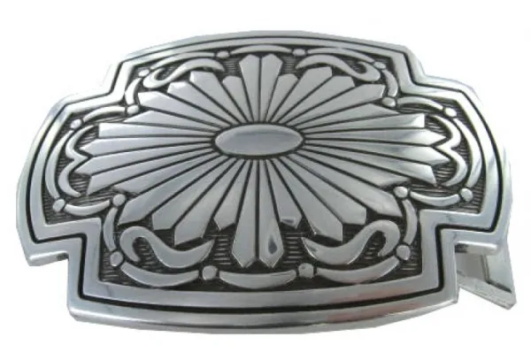 Design Gürtelschnalle Indian Sun versilbert