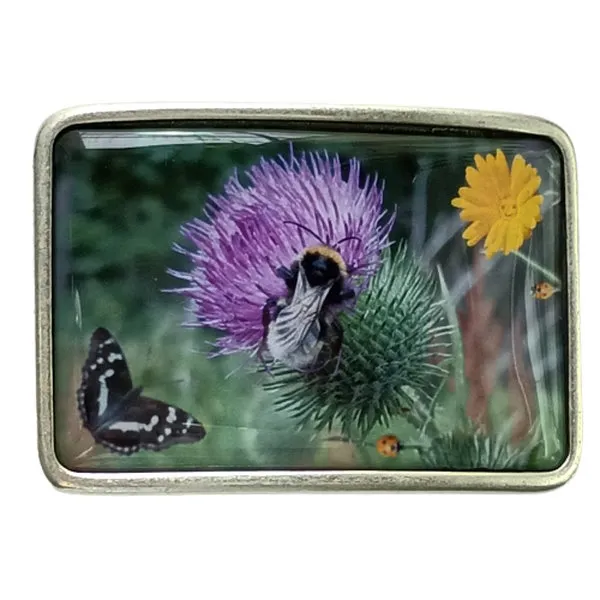 Custom Belt Buckle with Photo or Picture Thistle