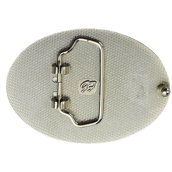 Individuelle Foto Gürtelschnalle Oval mit Kordelrand hinten