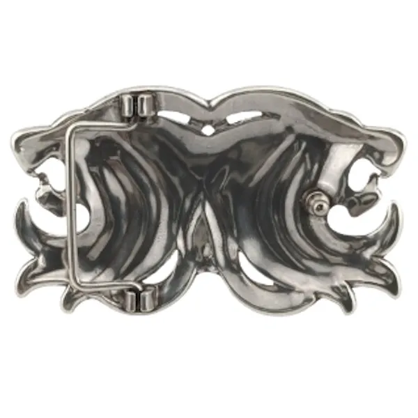 Design Belt Buckle Lion Heads - back