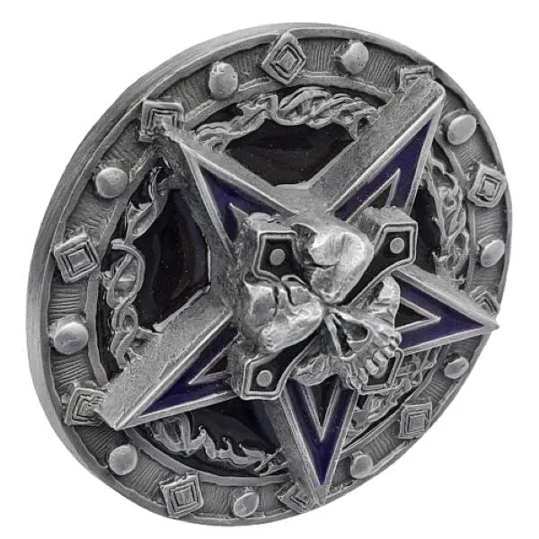 Belt Buckle Star with Skull