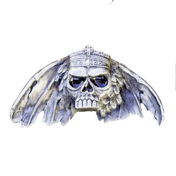 Belt Buckle Skull With Feathers