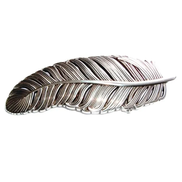 Belt Buckle Feather silver plated