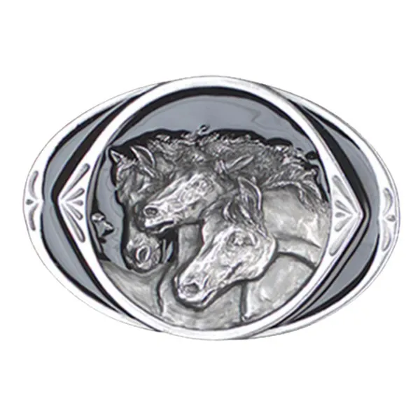 Belt Buckle Horse Heads